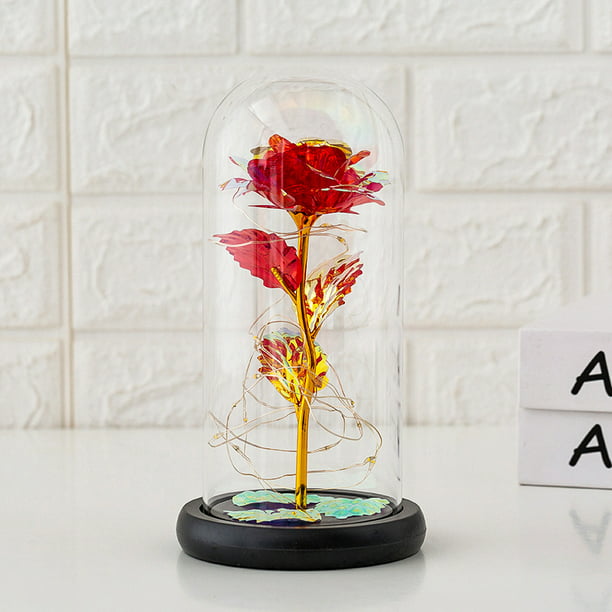 Wedding,Valentine's Day Anniversary and Birthday Glass Rose Flower Forever Rose 24k Colorful Rose Best Gifts for Women Colorful Mother,Christmas 